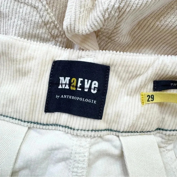 NWT Anthropologie Maeve The Colette Cord Crop Wide Leg Pants Ivory Cream 29 - Picture 13 of 17